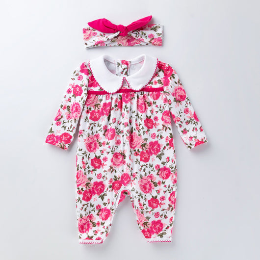 Mameluco Infantil de Manga Larga con Flores Rosas - Image 7