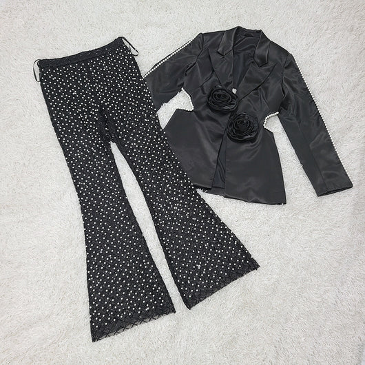 Conjunto de Dos Piezas con Lentejuelas Perladas y Gasa - Image 25