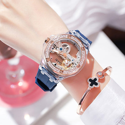 Reloj Mecánico para Mujer con Strass y Correa de Silicona - Image 6