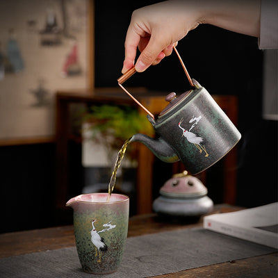 Juego de Té Retro Ceramic Chengxiang con Asa - Set Completo de Cerámica - Image 2