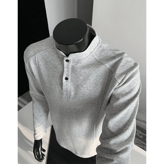 Suéter Polo de Cuello Alto con Parches y Manga Larga para Hombre - Image 4