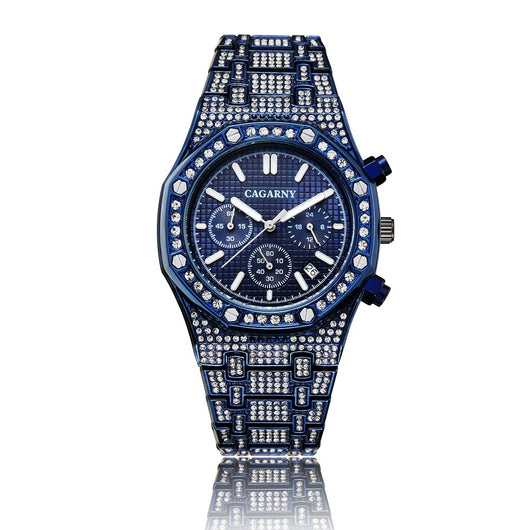 Reloj Empresarial Shang Sports para Hombre con Oro y Diamantes - Image 12
