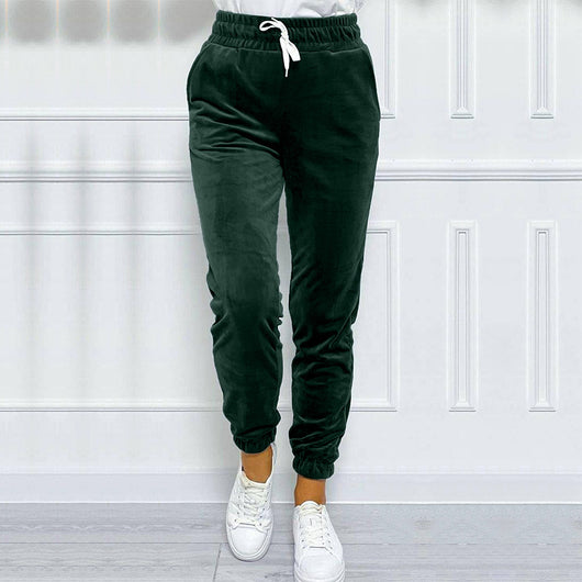 Pantalones Jogger de Terciopelo Estilo Coreano con Cintura Elástica para Mujer - Image 8