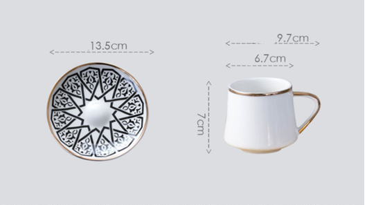 Juego de Taza y Plato de Cerámica Turca para Café - Image 17