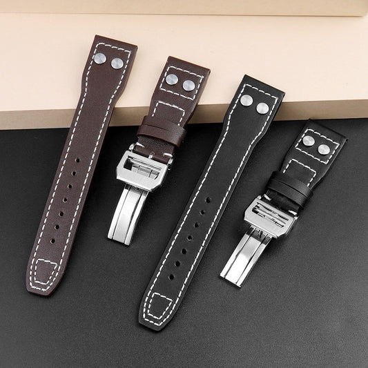 Correa de Reloj de Cuero Genuino Portugués Fire Jet