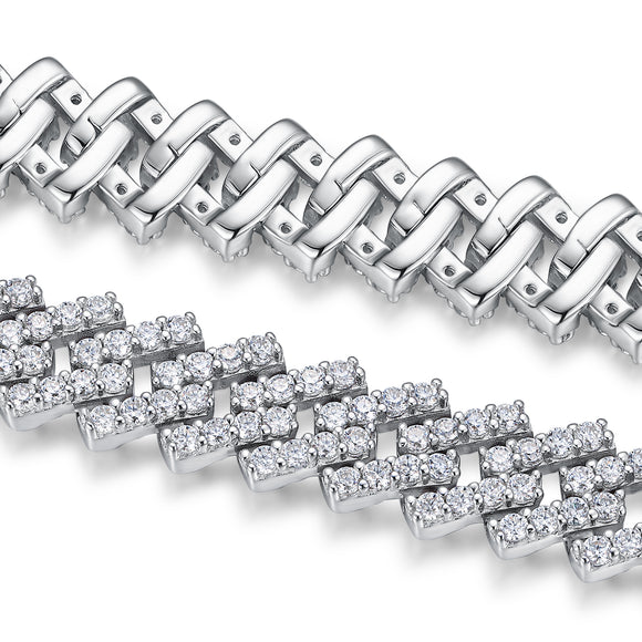 Pulsera de Plata S925 con Moissanita Premium - Joyería Luxury Plateada en Platino