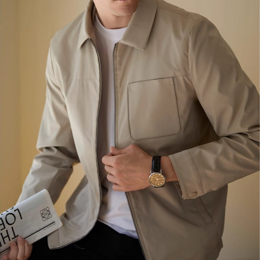 Chaqueta Casual con Cuello de Solapa y Forro Polar Térmico