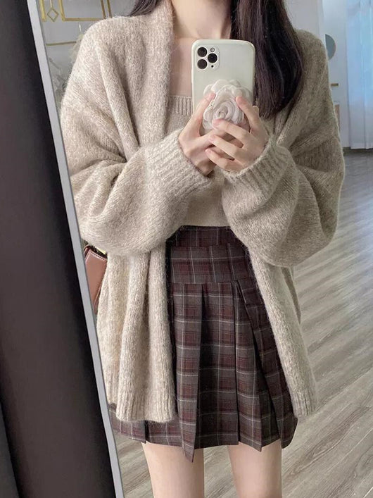 Cardigan Tejido Cuadros para Mujer - Comodidad sin Esfuerzo - Image 9