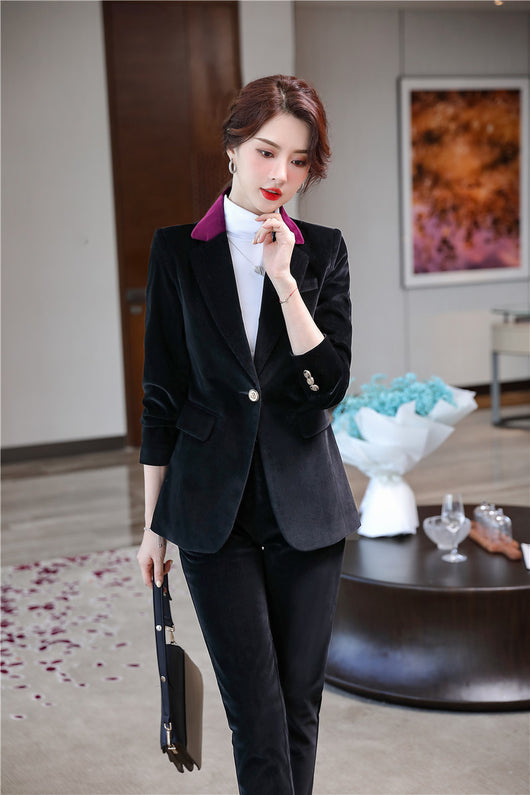 Traje Ejecutivo Acolchado de Pana para Mujer - Image 8