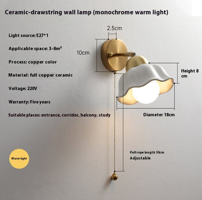 Lámpara de Pared Cerámica Retro Floral para Dormitorio y Pasillos - Image 6