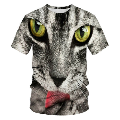 Playera Estampada Digital con Gato Adorable para Hombre - Image 4