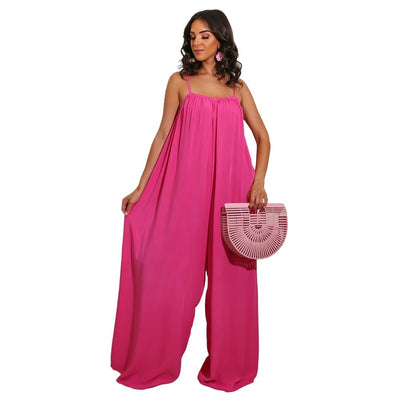Jumpsuit Casual de Color Liso con Tirantes para Mujer - Image 7