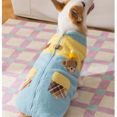 Abrigo Polar para Perros Pequeños con Osito Bordado y Bolsillos Escoceses - Image 13