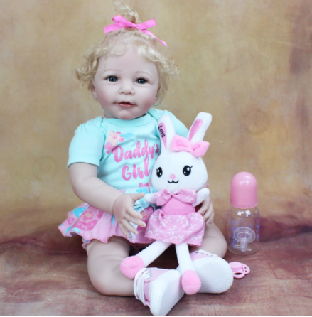 Muñeca Reborn de Tela 55cm - Bebé Realista con Cuerpo Suave