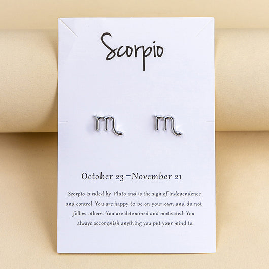 Aretes de los Doce Signos del Zodiaco en Oro y Plata - Image 19