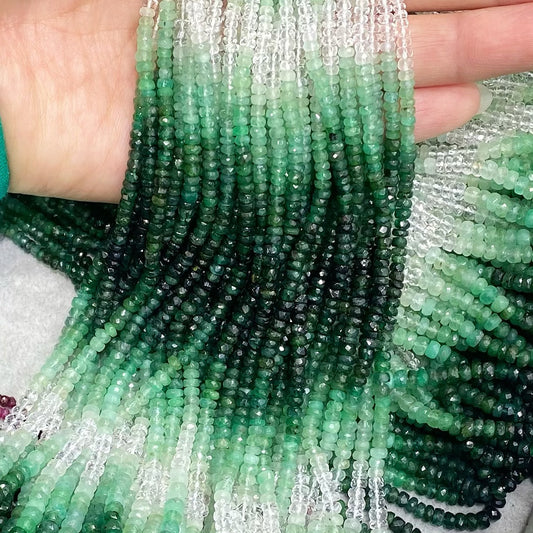 Cuentas de Esmeralda Degradada Importada Natural - Accesorios Premium