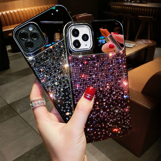 Funda Espejo para Teléfono con Diseño Punk Degradado y Cristales Brillantes - Image 11