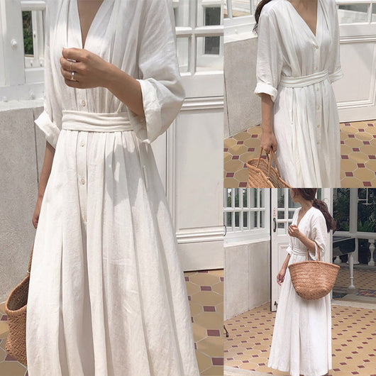 Vestido Camisero Largo Holgado Oversize - Image 9