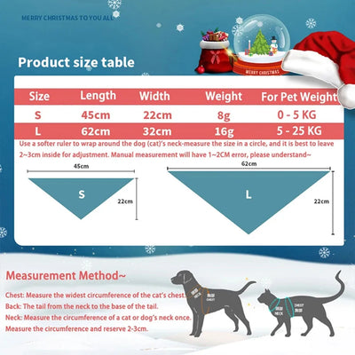 Vestido Navideño para Mascotas con Estampado de Algodón y Pañoleta Triangular - Image 8