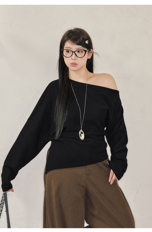 Blusa Asimétrica de Hombro Frío Talla Grande para Mujer - Image 12