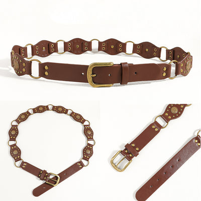 Cinturón Vintage Unisex con Hebilla de Metal Remachado - Estilo Punk Hip Hop - Image 28