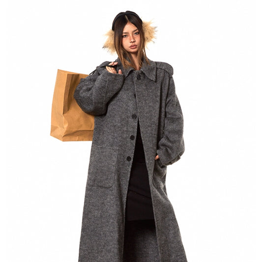 Abrigo de Lana Doble Faz Artesanal Premium para Otoño e Invierno