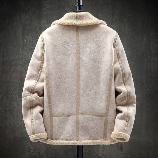 Chaqueta de Lana de Cordero con Solapa Corta y Forro Acolchado - Image 5