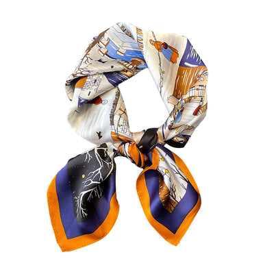 Pañuelo de Seda Mulberry Estampado Moscow Night para Otoño e Invierno - Image 5
