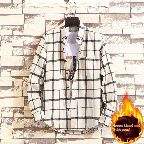 Camisa de Cuadros Casual para Hombre - Manga Larga Otoño Invierno