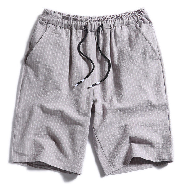 Pantalones Cortos de Algodón a Rayas para Hombre - Image 2