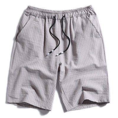 Pantalones Cortos de Algodón a Rayas para Hombre - Image 2