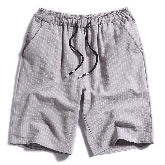 Pantalones Cortos de Algodón a Rayas para Hombre - Image 2