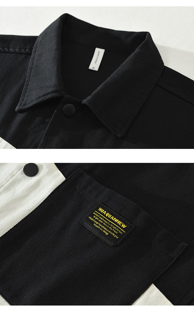 Playera Suelta Patchwork Retro para Hombre - Estilo Versátil y Casual - Image 7