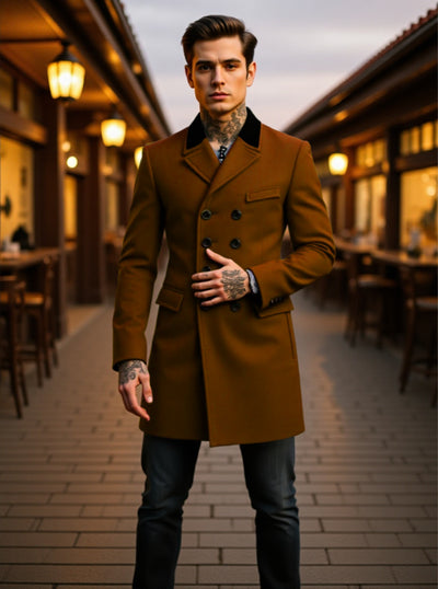 Abrigo de Lana Forrado para Hombre - Otoño e Invierno - Image 12