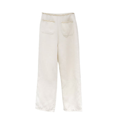 Pantalón Palazzo Cintura Alta Estilo Francés con Cadena Decorativa - Image 7