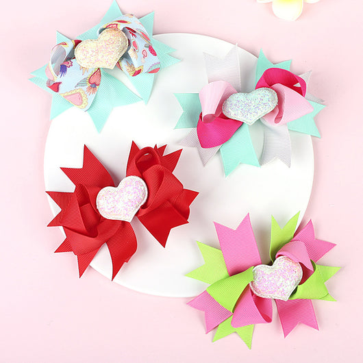 Pasador de Moño Infantil Multicapa con Detalle de Amor - Image 27