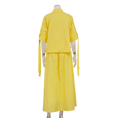 Conjunto Ejecutivo Amarillo: Blazer y Falda Dos Piezas - Image 14