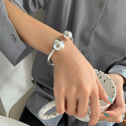 Pulsera Redonda de Plata Tailandesa Retro con Personalidad para Mujer - Image 7