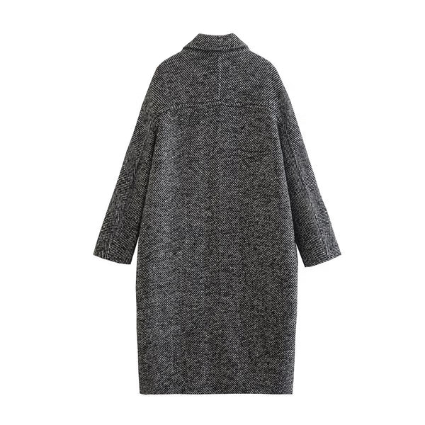 Abrigo Sobretodo Mujer Twill Serrado Largo Medio