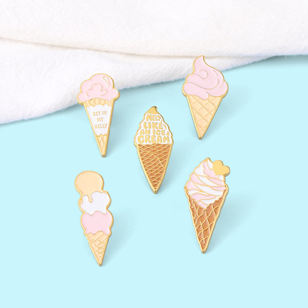 Broche Metálico Temático de Comida y Café - Accesorios Divertidos