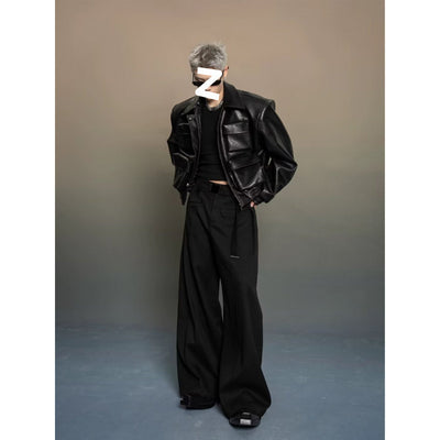 Chaqueta de Cuero Estilo Coreano con Diseño de Corte Moderno - Image 5