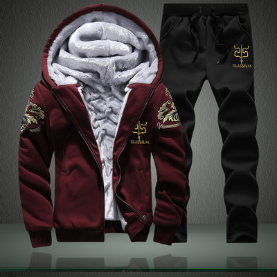 Conjunto Deportivo Dos Piezas Grueso Abrigo Polar para Hombre Talla Grande - Image 6