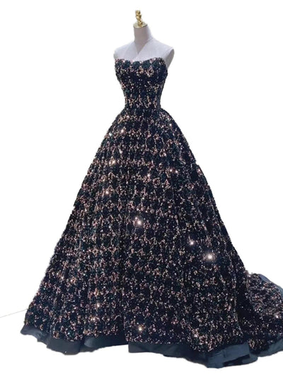 Vestido de Actuación con Lentejuelas y Cola Elegante para Mujer - Image 6