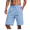 Short Masculino Estilo Americano Solto de Algodão-Linho com Botões