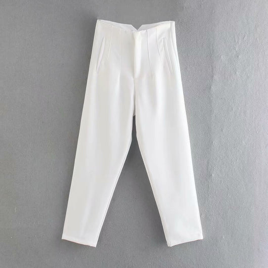 Pantalón Harem Casual de Cintura Alta con Detalle de Siete Colores - Image 8