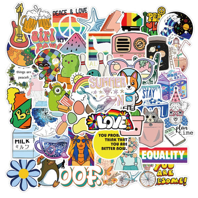 A large collection of cute cartoon animal stickers, including a monkey, pig, shark, penguin, elephant, and more, arranged in a circle. - Image 3