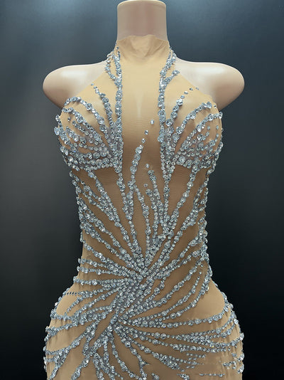 Vestido de Noche Gasa Cristal Brillante para Anfitriona - Image 15
