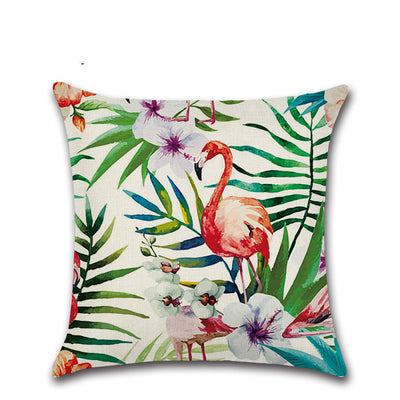 Almohada Decorativa Flor Tropical Flamenco Hibisco Lino - Image 14