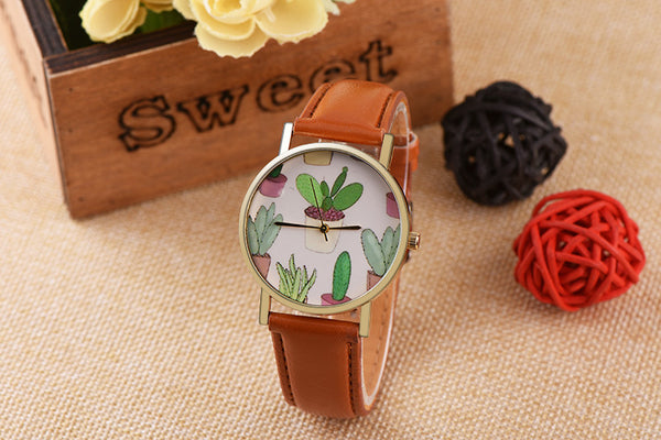 Reloj Pulsera Casual Diseño Cactus con Correa