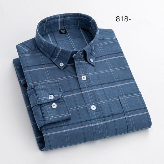 Camisa Oxford de Algodón para Hombre - Casual Elegante de Manga Larga - Image 4